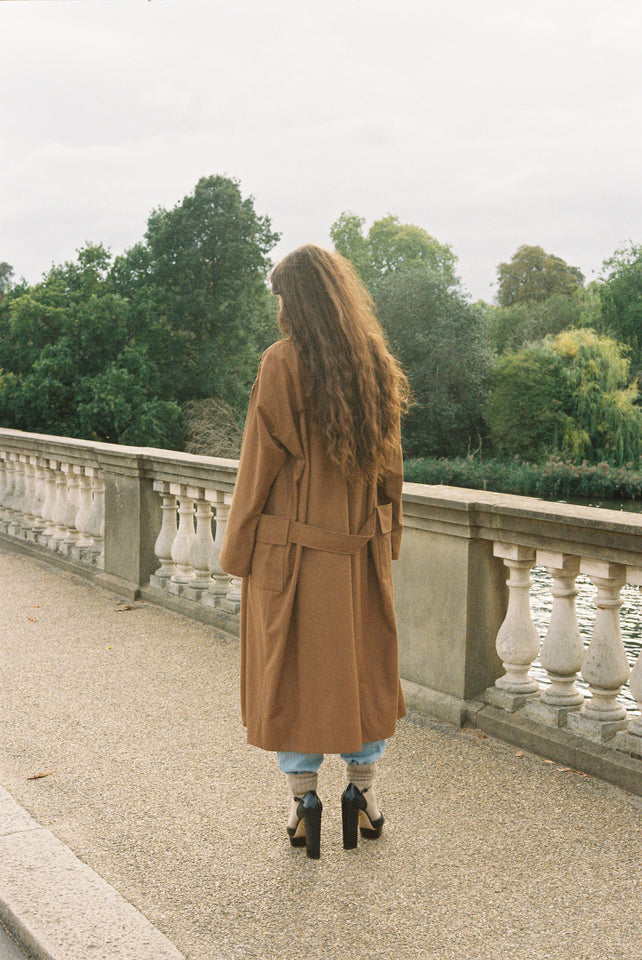 Relaxed Trench Coat - Toffee Light Gabardine
