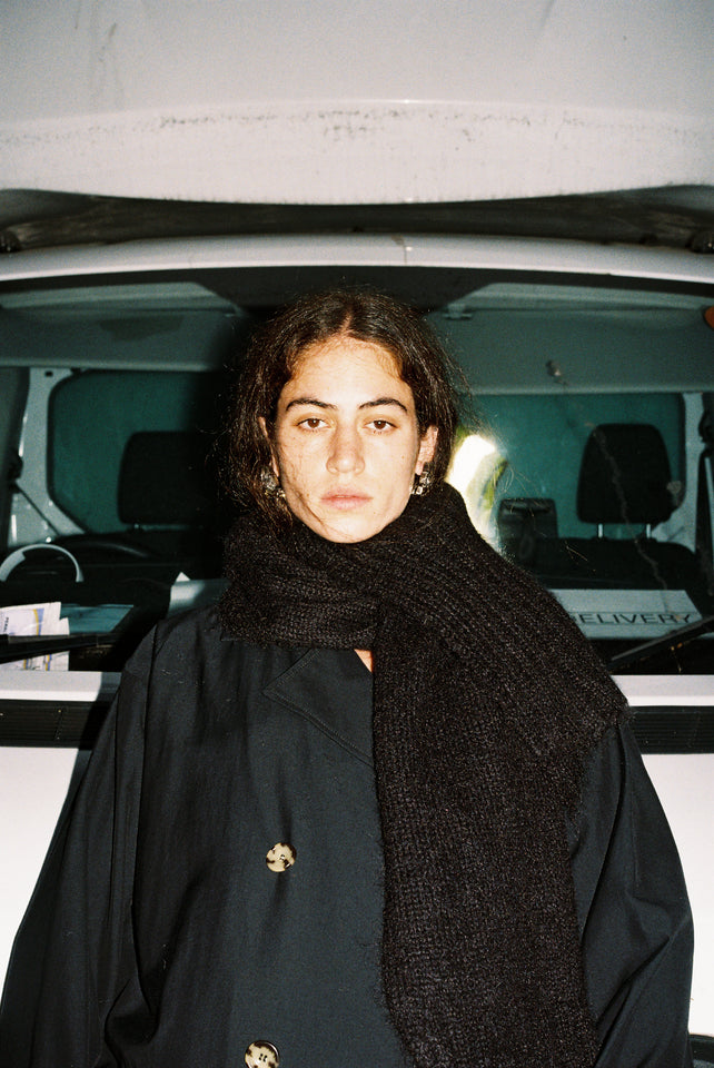 The Scarf - Black Mohair