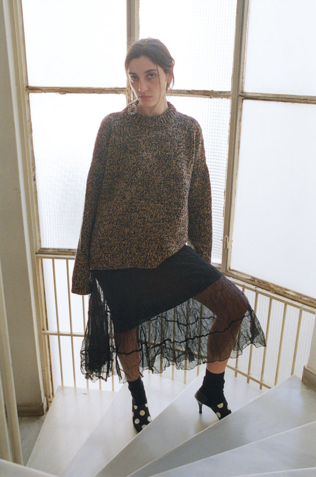 Super Relaxed Jumper - Brown Sugar / Black Mouliné