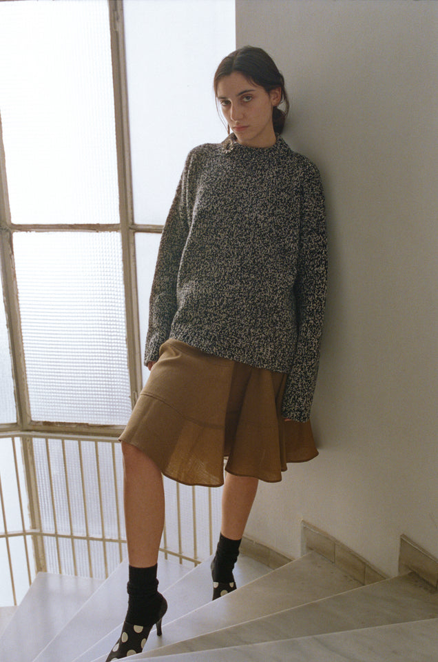 Super Relaxed Jumper - Agate / Black Mouliné