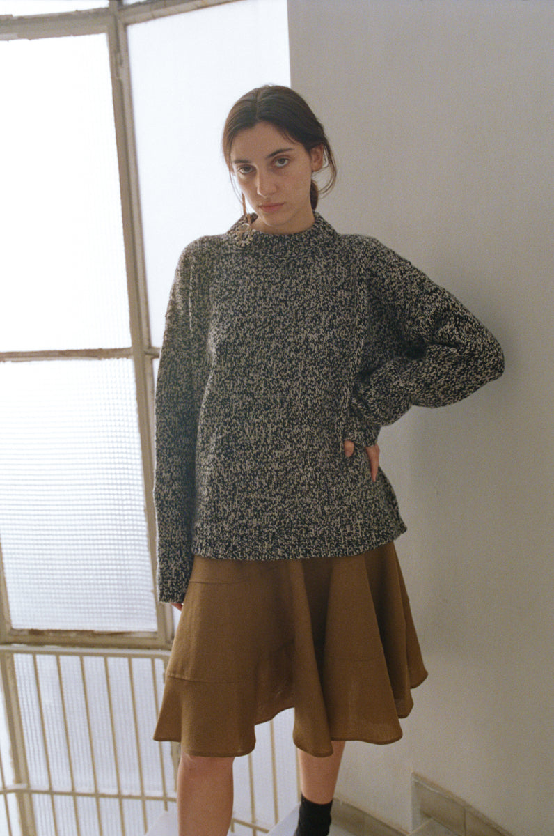 Super Relaxed Jumper - Agate / Black Mouliné