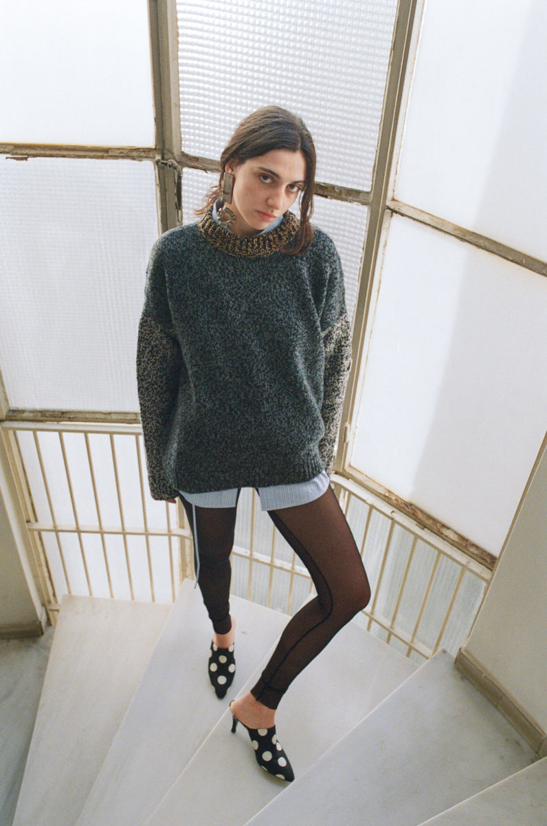 Super Relaxed Jumper - Muted Colour Block Mouliné