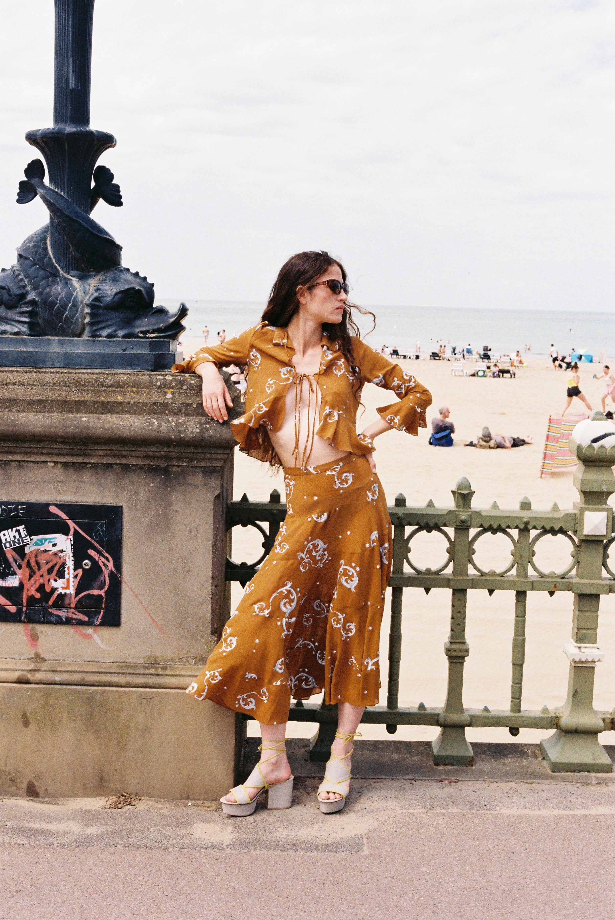 ISA ARFEN】 abstract floral hem DRESS