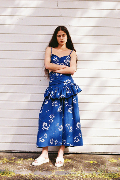 Fiesta Skirt - True Blue Swirl Print