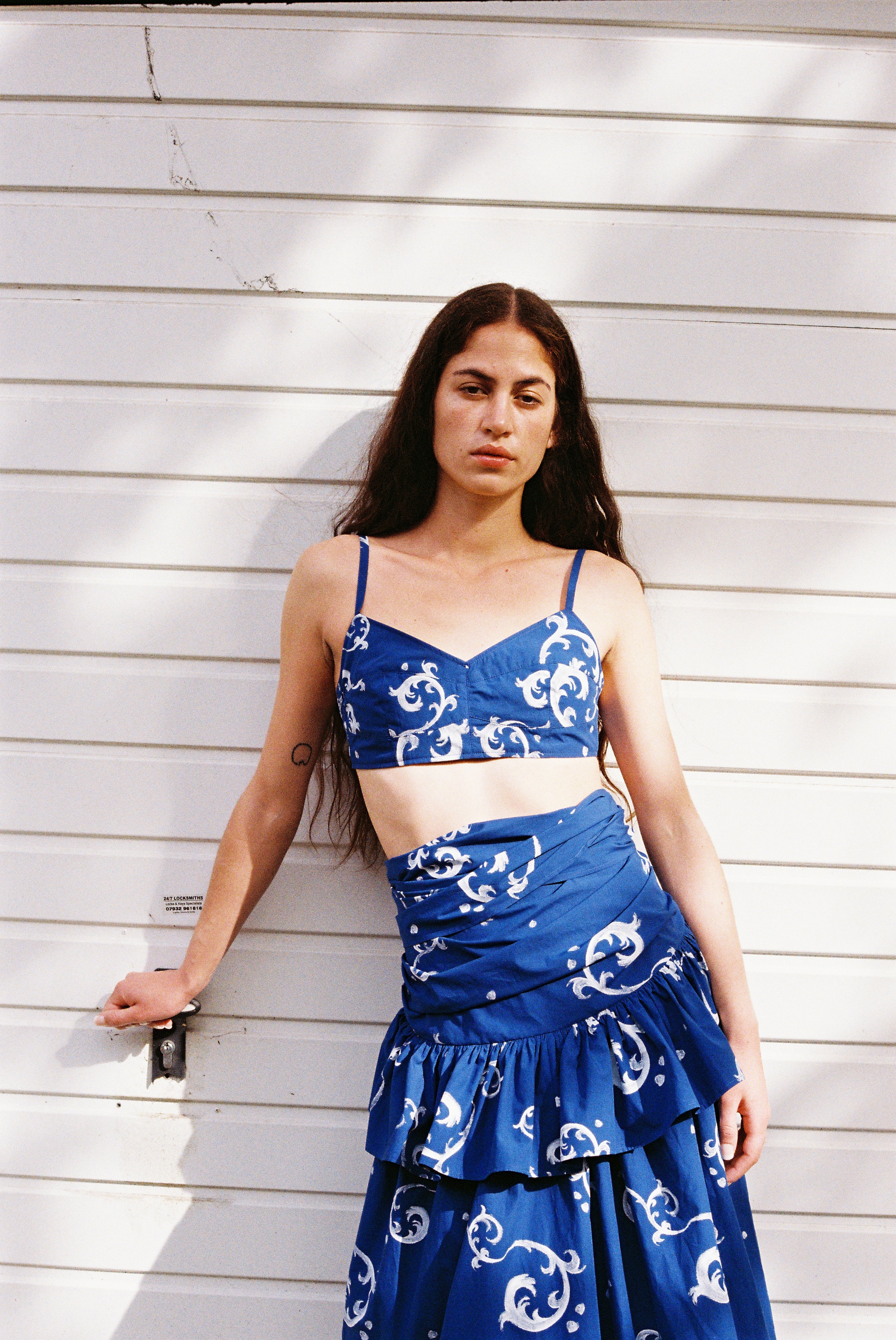 Fiesta Bustier Top - True Blue Swirl Print